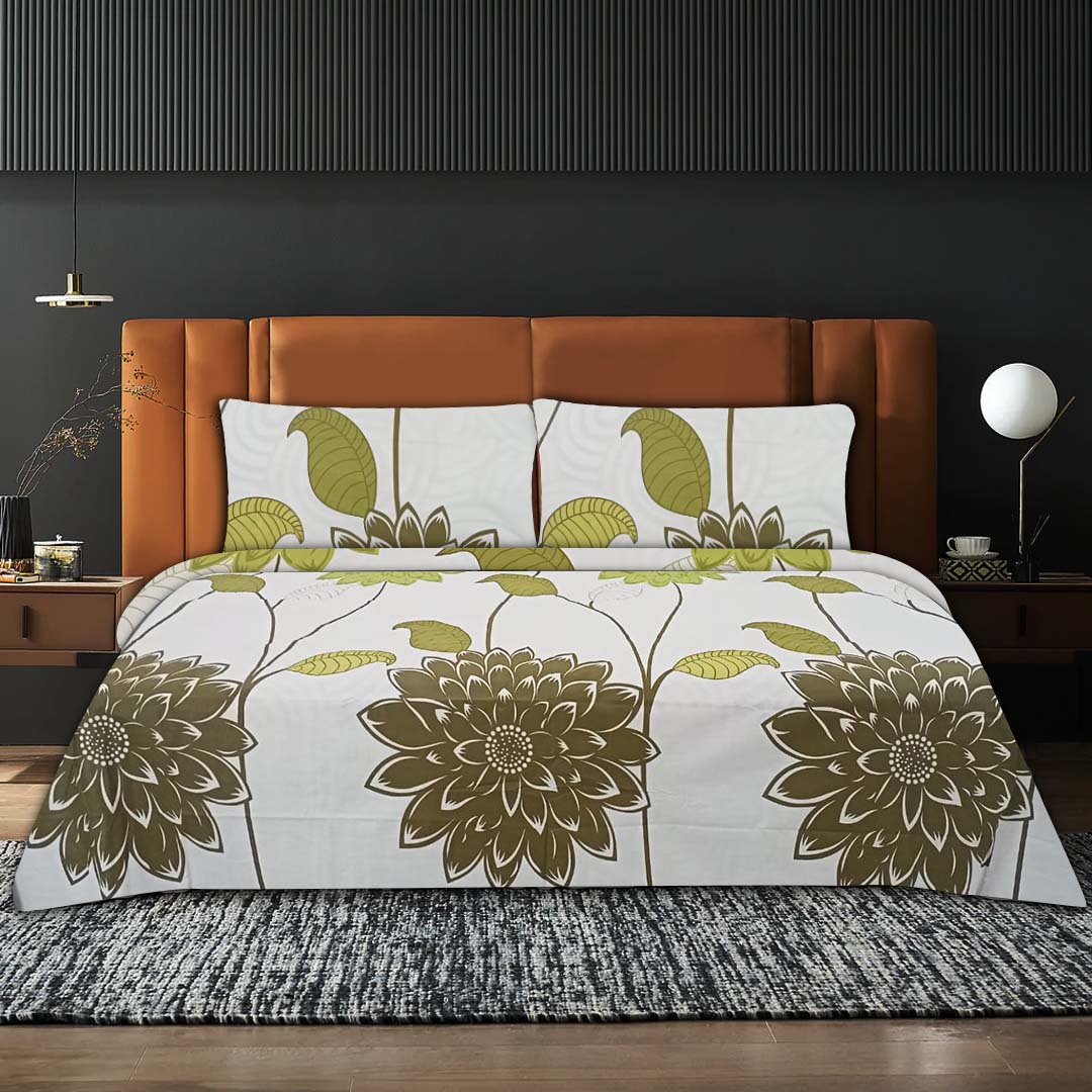 Large Flora Olive Bed Set