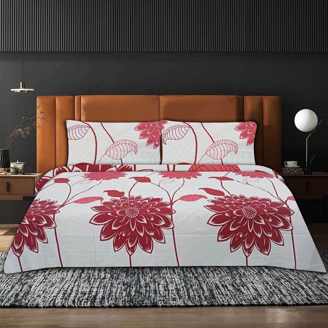 Large Flora Red Bed Set