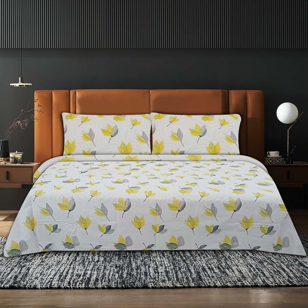 Leaf Yellow Bed Set