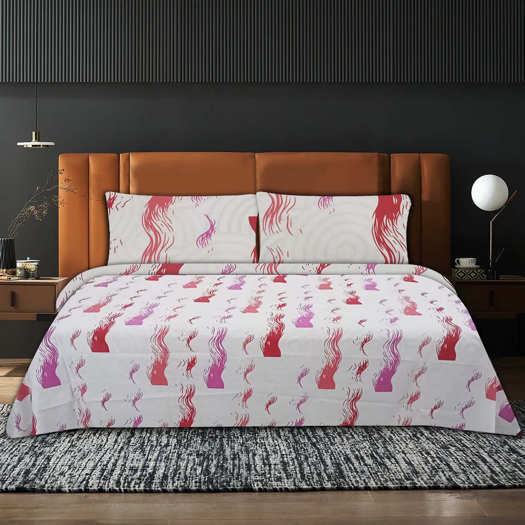 Pink Waves Bed Set