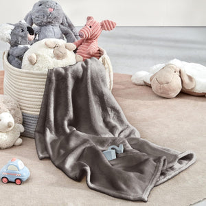 Charcoal Fleece Baby Blanket