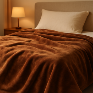 Coffee Fleece Blanket with Pillowcases