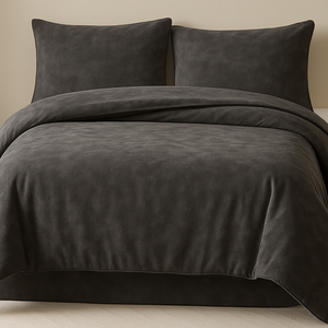 Charcoal Fleece Duvet Cover with Pillowcases
