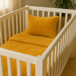 Mustard Fleece Crib Bed Sets