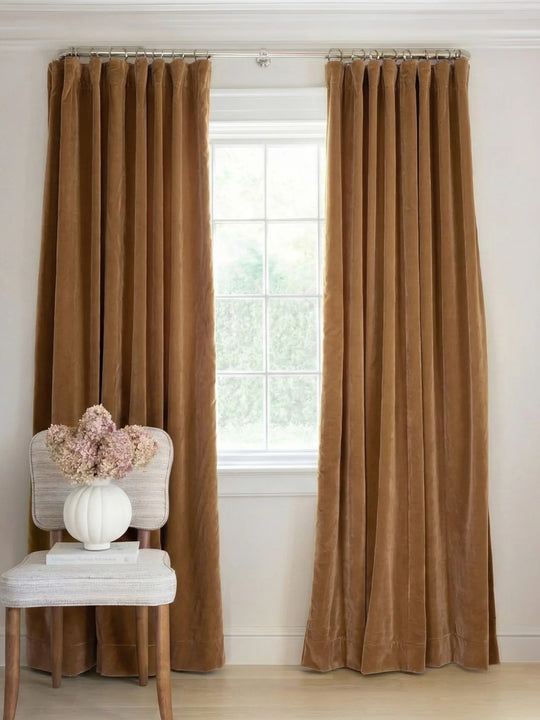 Camel Velvet Premium Curtains