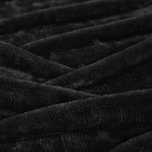Black Fleece Blanket with Pillowcases