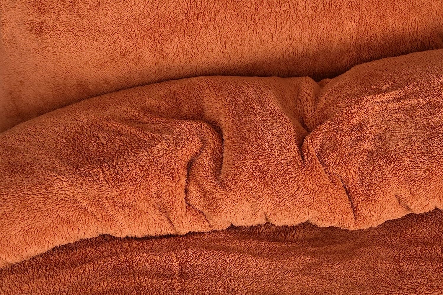 Coral Orange Fleece Duvet Cover with Pillowcases