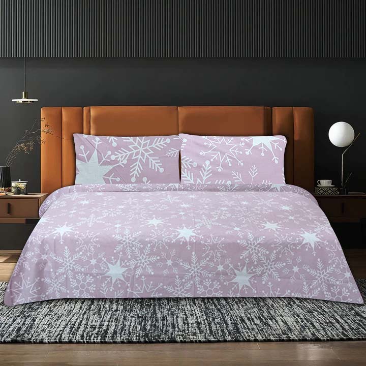 Snowy Pink Bed Set