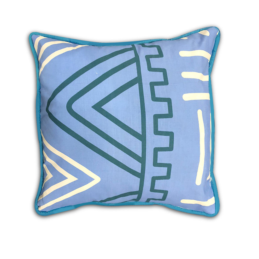 Blue Maze Cushion Cover/Filled